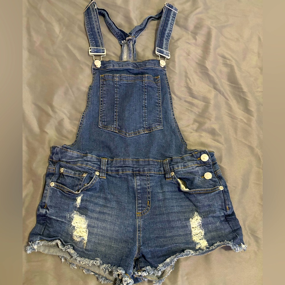 3/$20 Denim Distressed Overalls